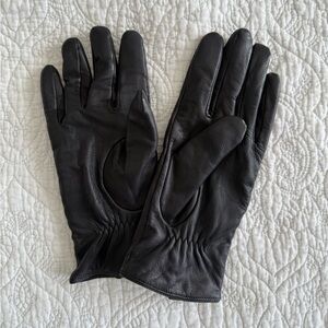 COS black leather gloves